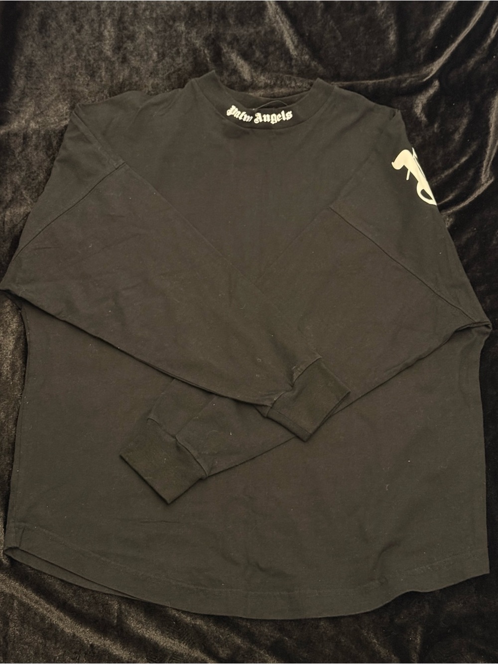 Palm Angels Black Crewneck shirt with Graphic